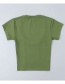 Fashion Green U-neck Short T-shirt