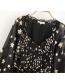 Fashion Black Bronze Size Star Stitching Lace Dress