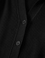 Fashion Black Unbuttoned Asymmetric Vpolo Collar Sweater