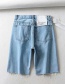 Fashion Blue Washed Raw Denim Pants