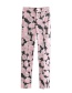 Fashion Pink Floral Print Split Straight Pants