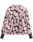 Fashion Pink Floral Print Zip Jacket