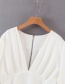 Fashion White Ruffled V-neck Dress