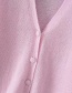 Fashion Pink Short-sleeved Sweater With Front Sleeves And Puffy Sleeves
