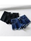Fashion Blue Washed Raw Denim Shorts