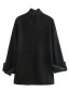 Fashion Black Satin-paneled Stand-up Collar Shirt