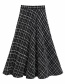 Fashion Black Metallic Tweed Skirt