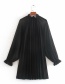 Fashion Black Small Pleated Ruffle Dress