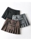 Fashion Gray Cargo Pleated Skirt Skirt