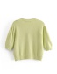 Fashion Green Mohair Single-breasted Sweater