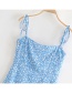 Fashion Blue Flower Print Camisole Dress