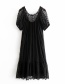 Fashion Black Lace Panel Sheer Dress