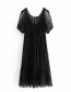 Fashion Black Lace Panel Sheer Dress