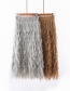 Fashion Khaki Feather Fringed Knitted Skirt