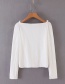 Fashion White Knitted T-shirt With Stretch Thread Love Button