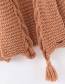 Fashion Pink Knitted Twist Fringed Sweater