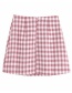 Fashion Red Checked Single-breasted A-line Skirt