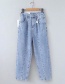 Fashion Blue Washed Waist Pouch Jeans