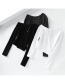 Fashion White Unisex Shoulder Long Sleeve T-shirt