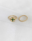 Fashion Golden Alloy Green Dripping Totem Ring Set