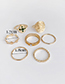 Fashion Golden Alloy Green Dripping Totem Ring Set