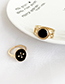 Fashion Golden Alloy Black Dripping Ring Set