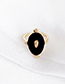Fashion Golden Alloy Black Dripping Ring Set