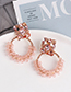 Fashion Champagne Crystal Round Geometric Stud Earrings With Diamond Winding