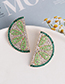 Fashion Color Contrast Lime Round Earrings With Diamonds