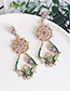Fashion Color Cutout Geometric Stud Earrings With Spider Web