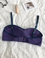 Fashion Purple Stitched Contrasting Chest Wrap Back Lingerie