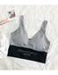 Fashion Gray Letter Print Stitching Contrast Yoga Back Underwear