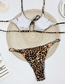 Fashion Leopard Print Leopard Print Tie Band Split Swimsuit