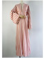 Fashion Pink Striped Shirt With Flares And Long Sleeves