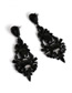 Fashion Black Acrylic And Diamond Stud Earrings
