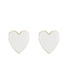 Fashion White Love Drop Oil Irregular Earrings