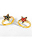 Fashion Red Pentagram Open Dripping Diamond Ring
