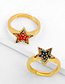 Fashion Black Pentagram Open Dripping Diamond Ring