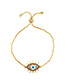 Fashion Golden Adjustable Bracelet With Diamond Eye Drops