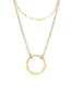 Fashion Golden Stainless Steel Hollow Round Stacked Necklace