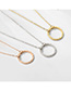 Fashion Rose Gold Stainless Steel Hollow Round Stacked Necklace