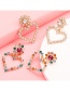 Fashion White Heart Love Flower Earrings With Diamonds