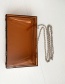 Fashion Brown Pvc Square Transparent Chain Shoulder Bag