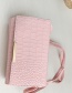 Fashion Pink Pu Stone Pattern Square Shoulder Crossbody Bag
