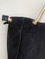 Fashion Dark Black Canvas Large Capacity Shoulder Bag