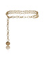 Fashion Golden Multi-layer U-shaped Fringed Embossed Disc Waist Chain