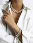 Fashion White K Chain Alloy Necklace Bracelet Set