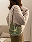 Fashion Green Wide Shoulder Strap Embroidered Shoulder Bag