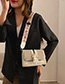 Fashion White Wide Shoulder Strap Embroidered Shoulder Bag