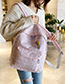Fashion Cream Color Diamond Check Nylon Sun Flower Backpack